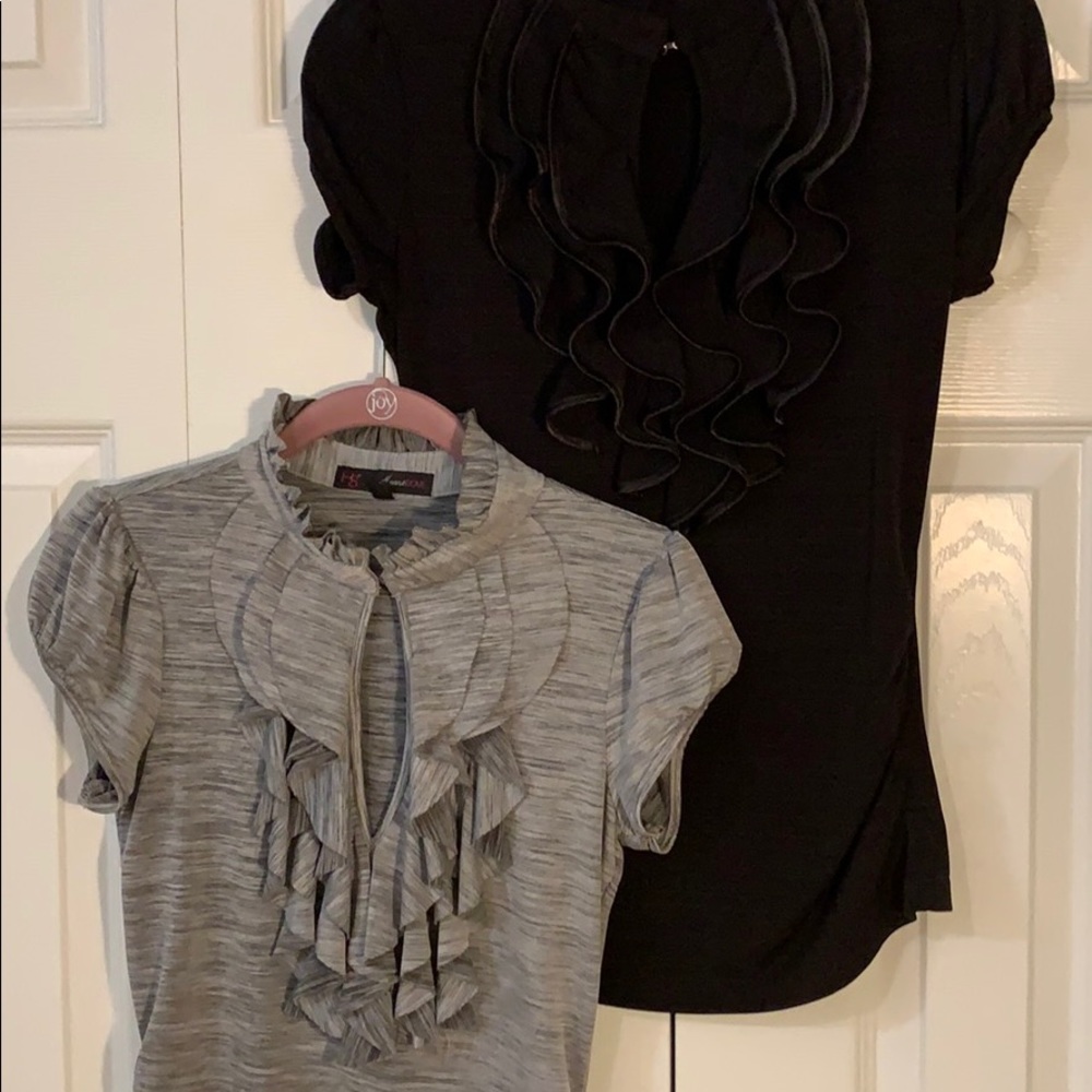 SOLD TWO Heart Soul Ruffled Collar Shirts - Picture 2 of 10